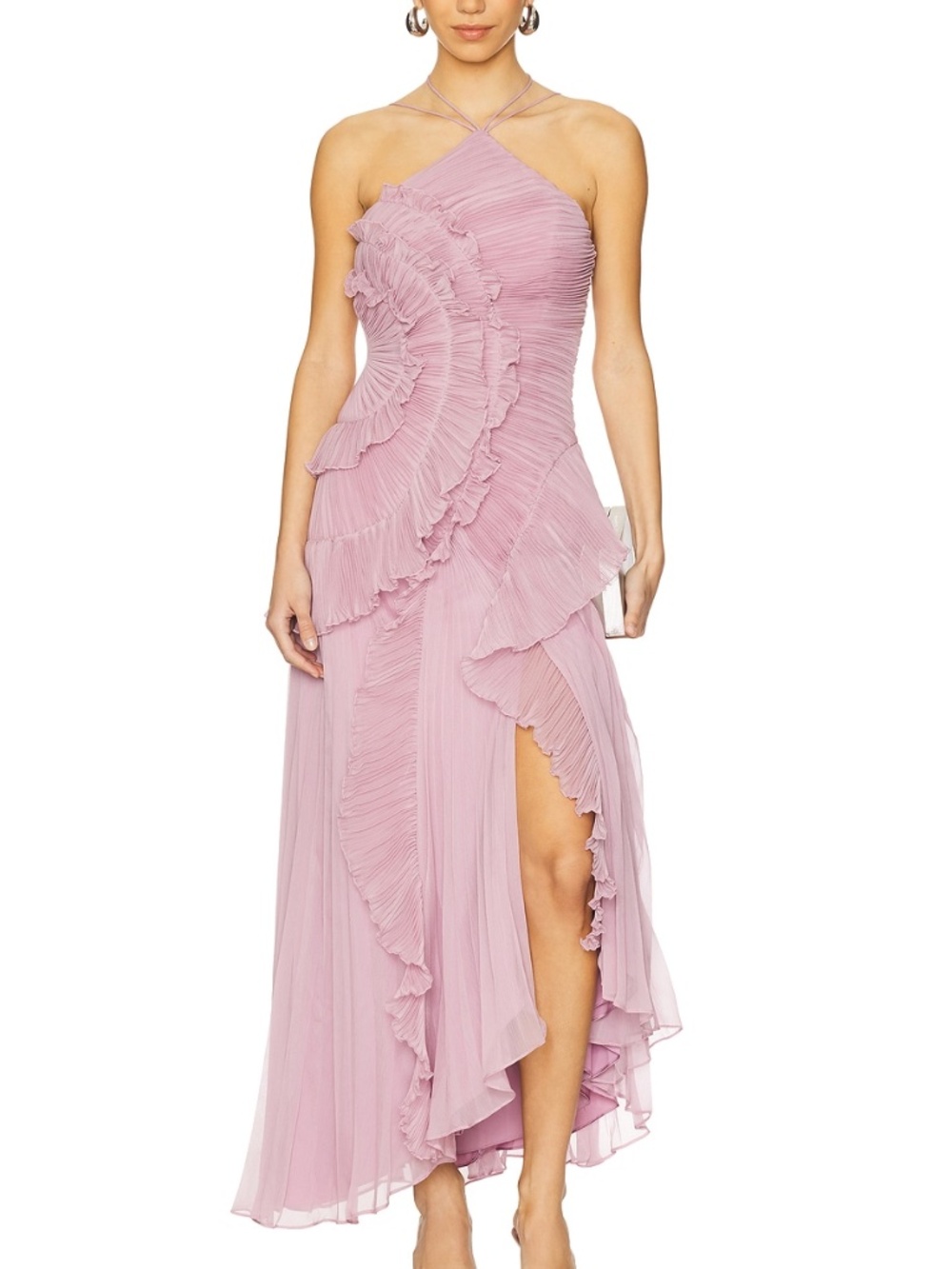 Amur Lorelie Lavender Ruffle Gown Dress Water Hyacinth Purple - Size 10